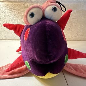 BJ Toy Co. Inc Vtg Colorful Purple Fish 14" Plush Stuffed Animal  Gift P1